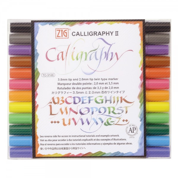 ZIG® Calligraphie II Stift / Set mit 12 Farben