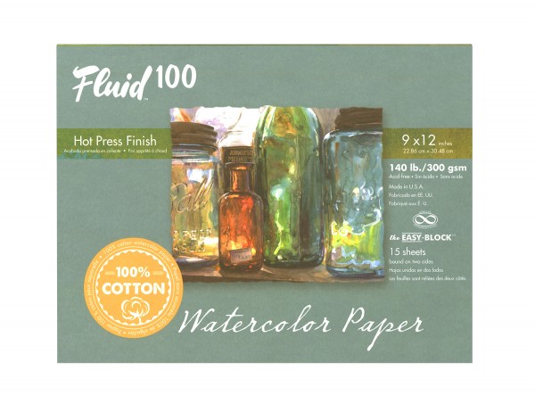 Aquarellpapierblock Fluid 100 / Hot Pressed