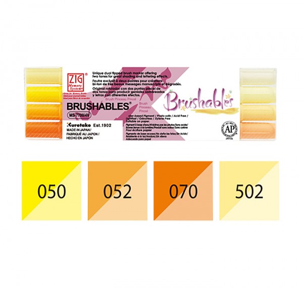 ZIG® Brushables, 2 Farben in einem Filzstift / Set 1