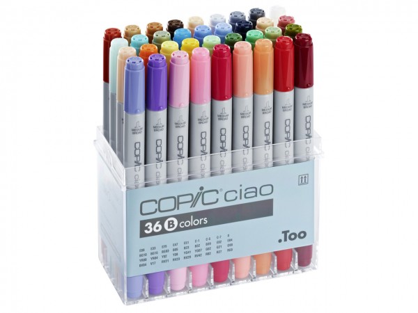 COPIC® ciao Marker, Set B mit 35 Farben + Blender