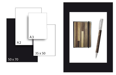 Präsentationskarton SeriTone 4 / Format 50 x 70 cm / 50 Bogen / schwarz-weiss